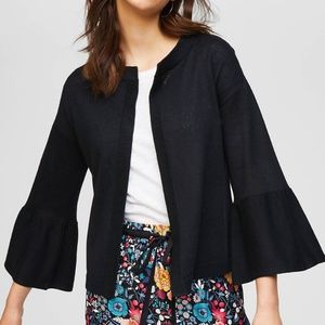 Loft bell-sleeved, open cardigan